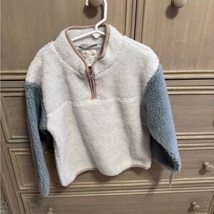 Little Planet Cozy White and Blue Sherpa Pullover